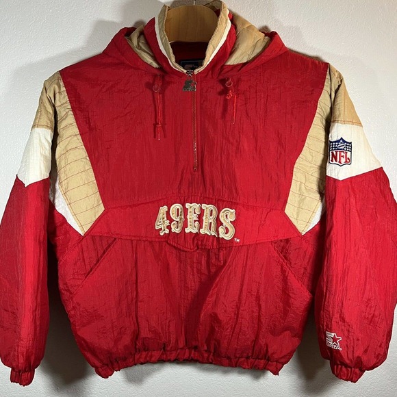 Vintage NFL Starter San Francisco 49ers Puffer Jacket Men's Sz Large Red/Gold - Picture 8 of 11